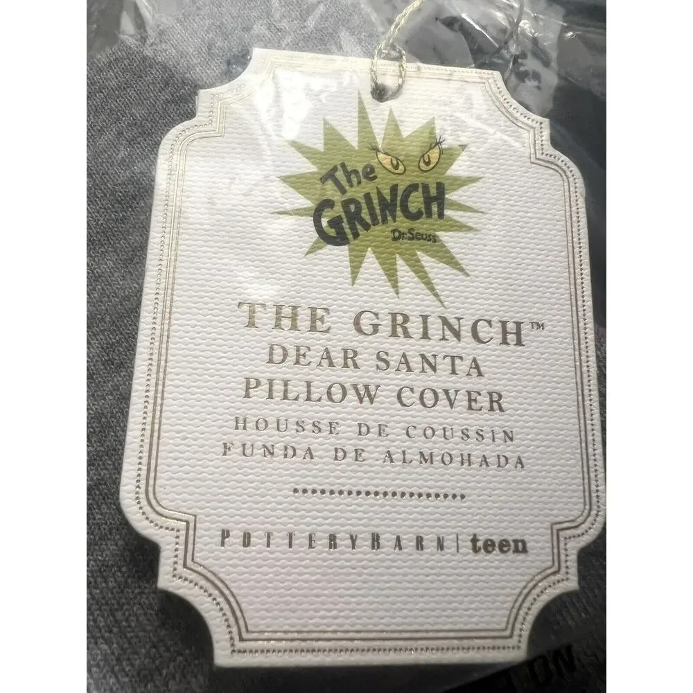 Pottery Barn The Grinch Dear Santa I Can Explain PILLOW COVER Lumbar Dr. Seuss
